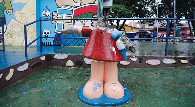 Praça da Turma da Mônica em SP é depredada. Foto: André Porto